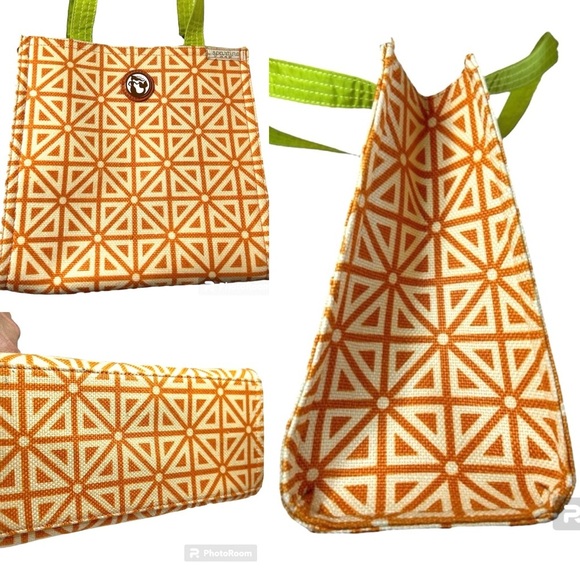 Spartina 449 Handbags - VERY RARE Prestwick Midi Tote - Spartina 449 / orange, cream, green, LIKE NEW!